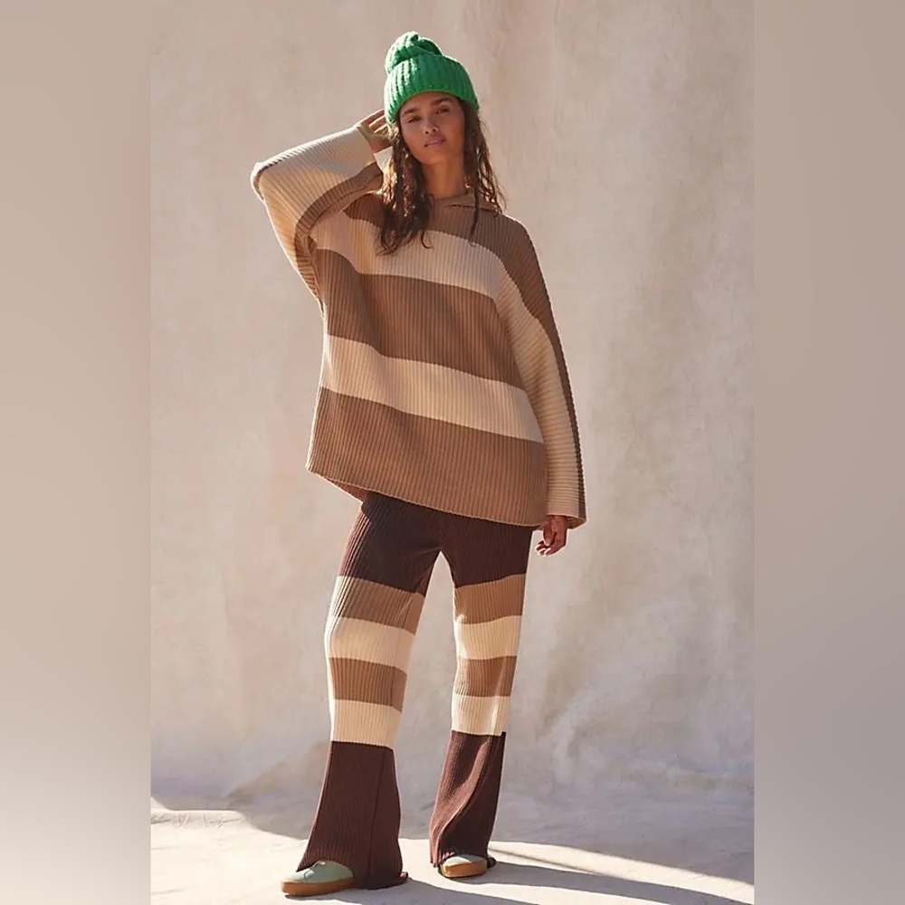 FREE PEOPLE 
Kami Striped Sweater Set - Neutral Combo